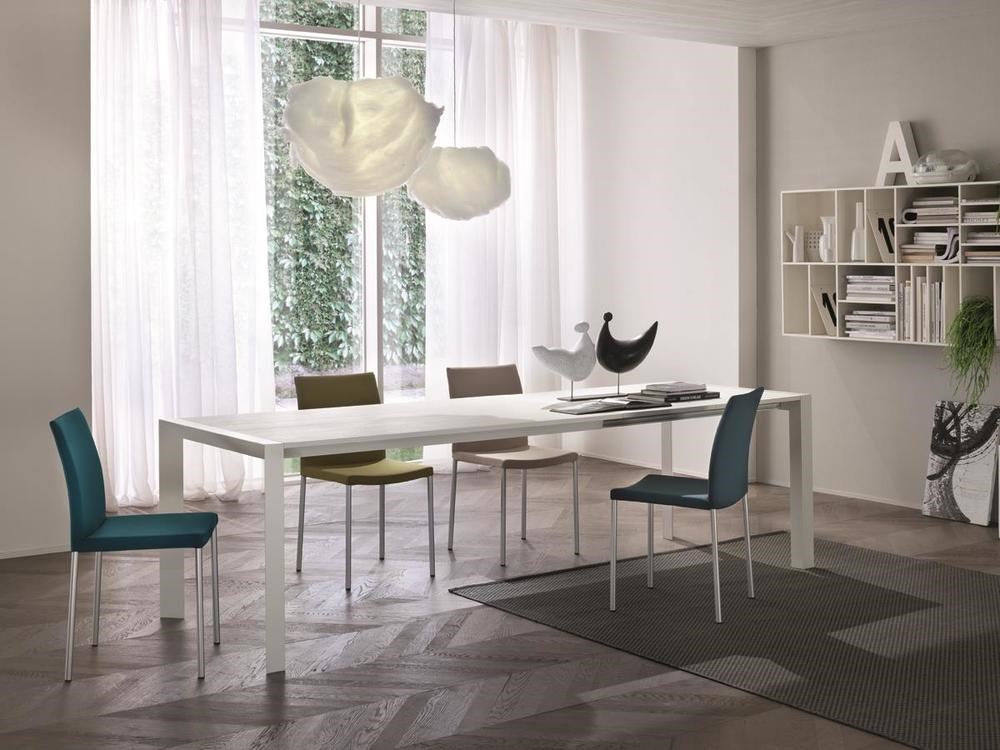 DOMINO DINING TABLE WITH DOUBLE EXTENSION 1600 X 900 ALU COMPAC TOP WITH BRUSHED ALI LEGS