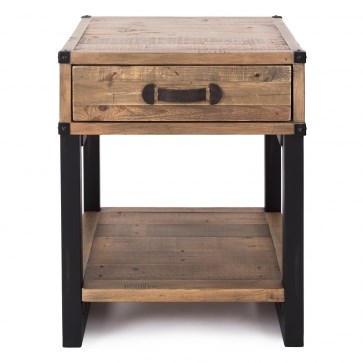 WOODEN FORGE SIDE TABLE 