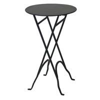 ROUND NARROW SIDE TABLE WITH X LEGS BLACK 