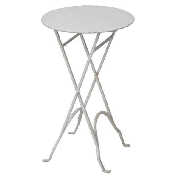 ROUND NARROW SIDE TABLE WITH X LEGS CREAM 