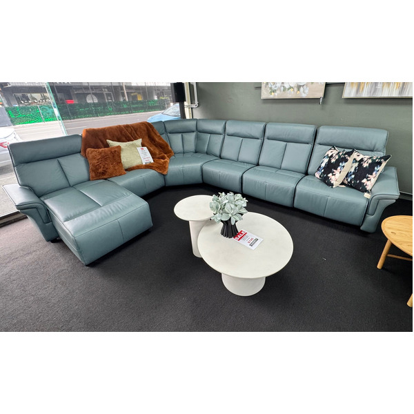 MILAN IMG LARGE LEATHER CORNER LOUNGE SUITE- ONE ONLY